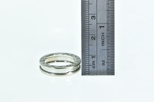 18K BVLGARI Designer Band B Zero Wedding Band Ring White Gold