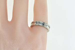 18K BVLGARI Designer Band B Zero Wedding Band Ring White Gold