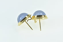 Load image into Gallery viewer, 18K Purple Moonstone Cabochon Round Vintage Stud Earrings Yellow Gold