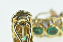 Load image into Gallery viewer, 14K 4.60 Ctw Emerald Diamond Encrusted French Clip Earrings Yellow Gold