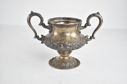 Sterling Silver Schofield Co Repousse Floral Sugar Pot 1385