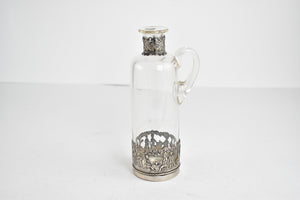 Sterling Silver Picnic Glass Cruet Dressing Bottle