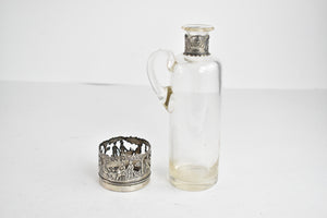 Sterling Silver Picnic Glass Cruet Dressing Bottle