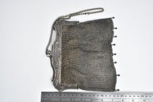 Sterling Silver German Art Nouveau Antique Mesh Chain Purse