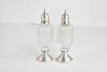 Load image into Gallery viewer, Sterling Silver Sheffield Co. Cut Crystal Salt &amp; Pepper Shaker Set (2 pcs)