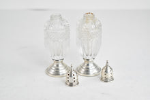 Load image into Gallery viewer, Sterling Silver Sheffield Co. Cut Crystal Salt &amp; Pepper Shaker Set (2 pcs)