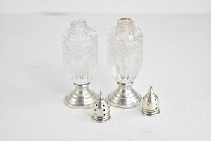 Sterling Silver Sheffield Co. Cut Crystal Salt & Pepper Shaker Set (2 pcs)