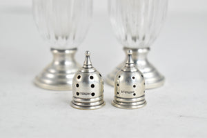 Sterling Silver Sheffield Co. Cut Crystal Salt & Pepper Shaker Set (2 pcs)