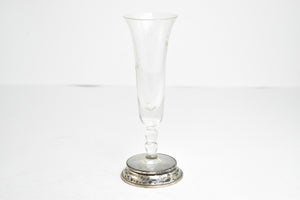 Sterling Silver Wallace Flower Etched Glass Bud Vase Flower