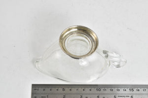 Sterling Silver Vintage Glass Coffee Creamer Gravy Boat