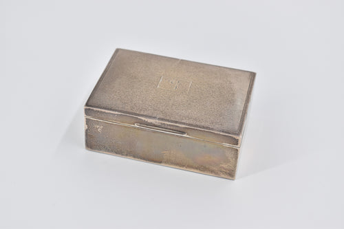 Sterling Silver 1962 Harman Brothers Wood Lined Monogram Box