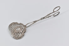 Load image into Gallery viewer, Sterling Silver Lattice Pierced Toast Tongs Server