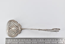 Load image into Gallery viewer, Sterling Silver Lattice Pierced Toast Tongs Server