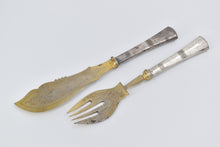 Load image into Gallery viewer, Sterling Silver Austrian Antique Fish Serving Fork &amp; Knife Set (2 pcs)