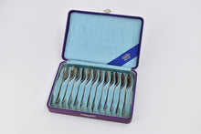 Load image into Gallery viewer, Sterling Silver K Uyeda Bamboo Motif Demitasse Spoon Set (12 pcs)