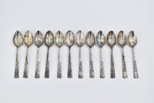 Load image into Gallery viewer, Sterling Silver K Uyeda Bamboo Motif Demitasse Spoon Set (12 pcs)