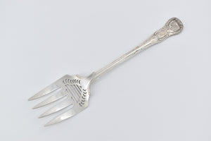 Sterling Silver 1869 Chawner & Co Large Fish Serving Fork 10.25""