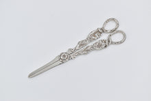 Load image into Gallery viewer, Sterling Silver A E Warner Ornate Floral Grape Scissors