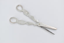 Load image into Gallery viewer, Sterling Silver A E Warner Ornate Floral Grape Scissors