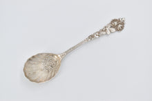 Load image into Gallery viewer, Sterling Silver German Rose Flower Scalloped Serving Spoon