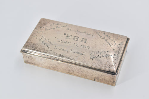 Sterling Silver Fisher Sterling Monogrammed Wood Lined Box