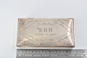 Sterling Silver Fisher Sterling Monogrammed Wood Lined Box