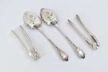 Load image into Gallery viewer, Silver Plated 1870&#39;s J Sherwood &amp; Sons Nut Cracker &amp; Spoon Set (4 pcs)