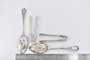 Silver Plated 1870's J Sherwood & Sons Nut Cracker & Spoon Set (4 pcs)