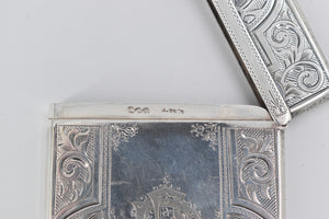 Coin Silver Victorian Monogrammed Engraved Cigarette Case