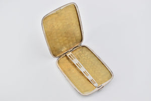 Sterling Silver 14k Gold Inlay Monogram Vintage Cigarette Case