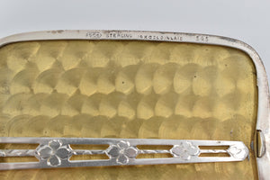 Sterling Silver 14k Gold Inlay Monogram Vintage Cigarette Case