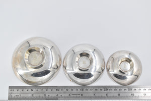 Sterling Silver Japanese Ceremonial Sake Cups Sakazuki (3 pcs)