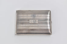 Load image into Gallery viewer, Sterling Silver Art Deco Pinstripe Ornate Monogram Cigarette Case