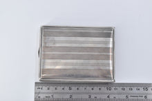 Load image into Gallery viewer, Sterling Silver Art Deco Pinstripe Ornate Monogram Cigarette Case