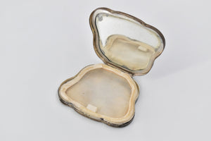 Sterling Silver Antique Italian Scroll Engraved Mirror Compact Powder Case