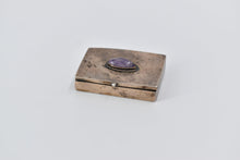 Load image into Gallery viewer, Sterling Silver Ornate Marquise Amethyst Mexican Pill Box