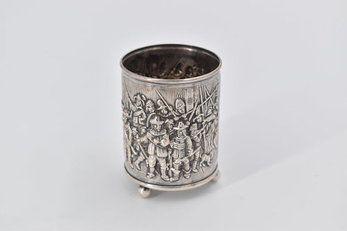 900 Silver 1924-1943 Holland Ornate Repousse Footed Cup