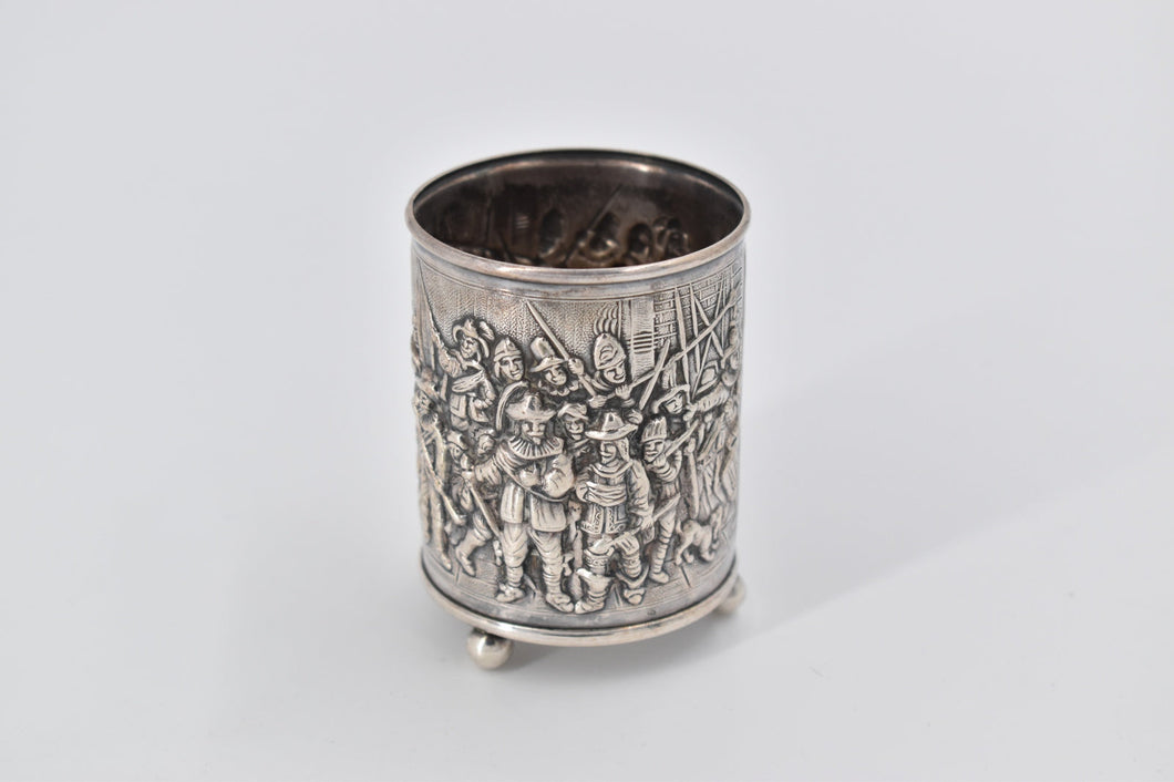 900 Silver 1924-1943 Holland Ornate Repousse Footed Cup