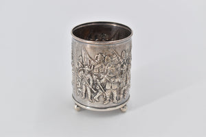 900 Silver 1924-1943 Holland Ornate Repousse Footed Cup
