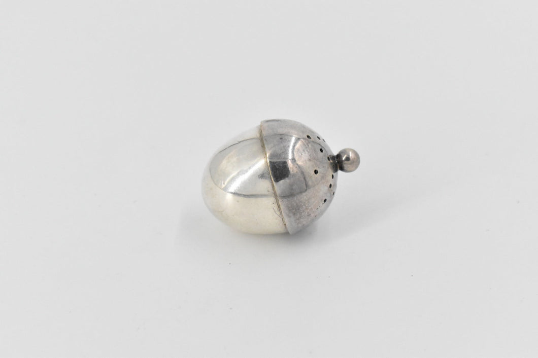 Sterling Silver Acorn Ornate Unique Salt Pepper Shaker