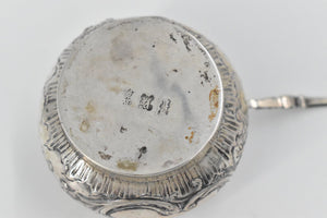 Sterling Silver Antique Ornate Repousse Rounded Salt Cellar