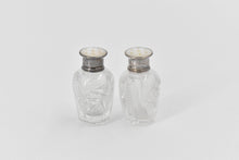 Load image into Gallery viewer, Sterling Silver Mother of Pearl Cut Crystal Salt &amp; Pepper Shaker (2 pcs)