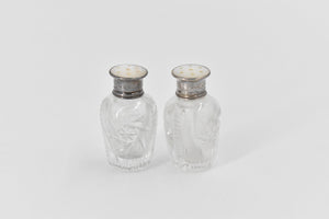 Sterling Silver Mother of Pearl Cut Crystal Salt & Pepper Shaker (2 pcs)