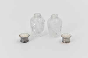 Sterling Silver Mother of Pearl Cut Crystal Salt & Pepper Shaker (2 pcs)