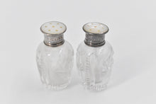 Load image into Gallery viewer, Sterling Silver Mother of Pearl Cut Crystal Salt &amp; Pepper Shaker (2 pcs)