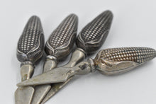 Load image into Gallery viewer, Sterling Silver Antique Sterling Corn Cob Holders Spikes (4 pcs)