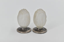 Load image into Gallery viewer, Sterling Silver La Pierre Frosted Glass Tulip Salt Pepper Shaker (2 pcs)