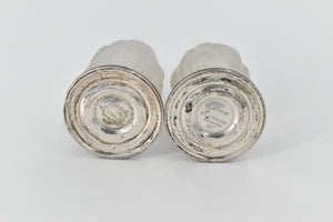 Sterling Silver La Pierre Frosted Glass Tulip Salt Pepper Shaker (2 pcs)