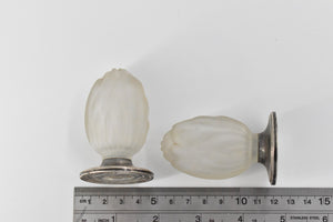 Sterling Silver La Pierre Frosted Glass Tulip Salt Pepper Shaker (2 pcs)
