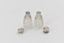 Load image into Gallery viewer, Sterling Silver Antique Cut Crystal Salt &amp; Pepper Shaker Set (2 pcs)